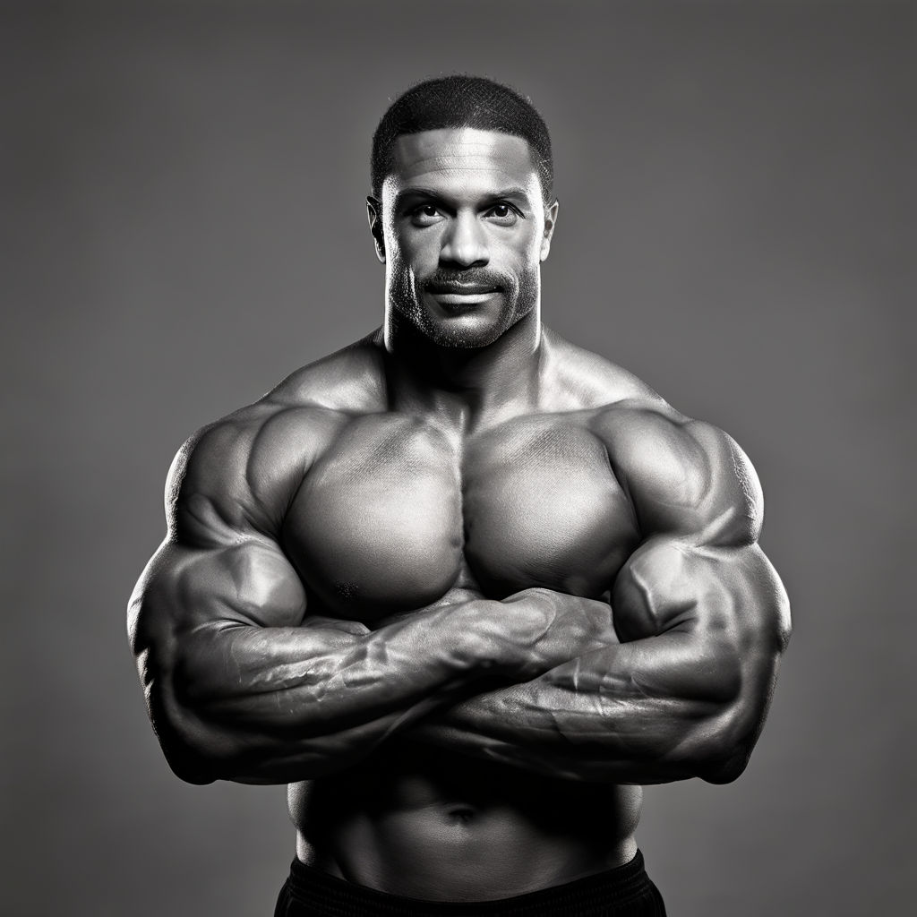 black man with strong muscles portrait