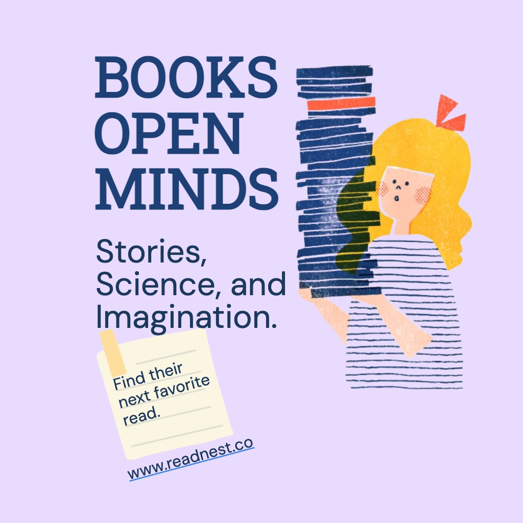 Books Open Minds Educational Illustration for Young Readers Instagram Posts