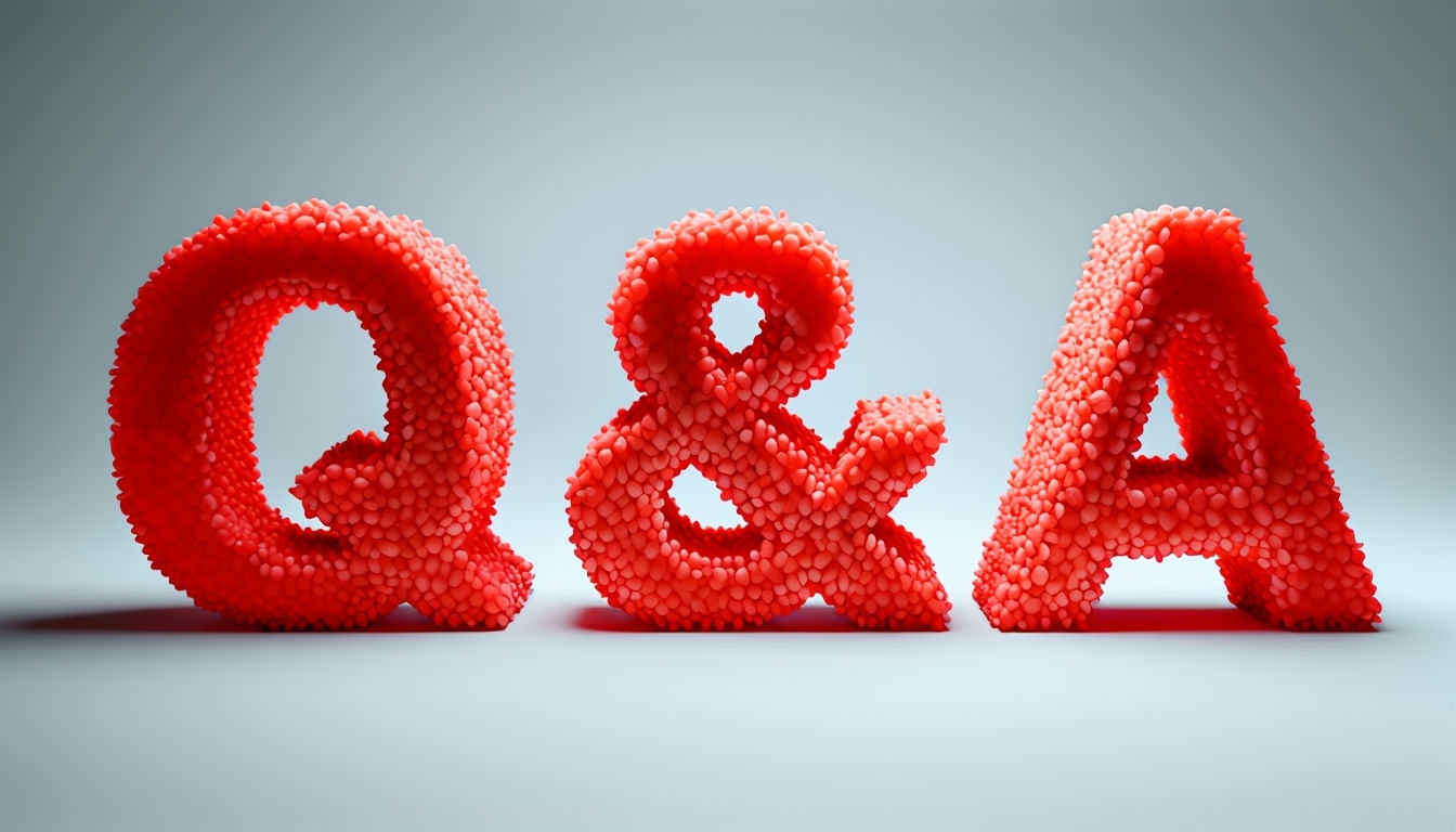 Textured Red and White Q&A Letters on Minimalist Background Social Media Post
