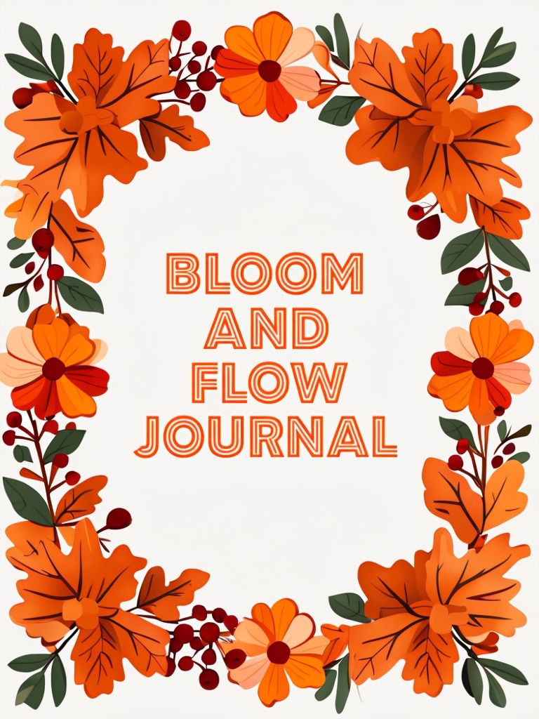 Autumn Floral Border Journal Design Featuring Bold Text EBook Cover