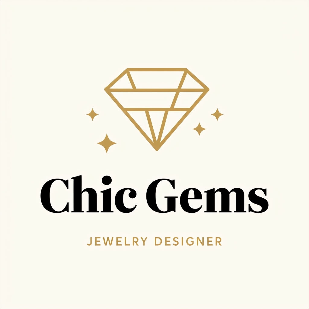 Elegant Minimalist Chic Gems Jewelry Logo Design