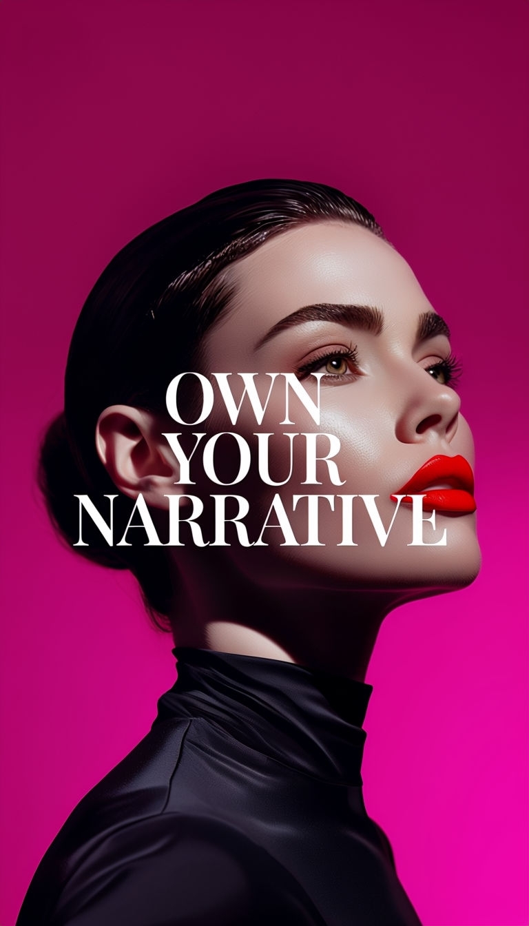 Bold Woman's Side Profile with Empowering Quote Social Media Post