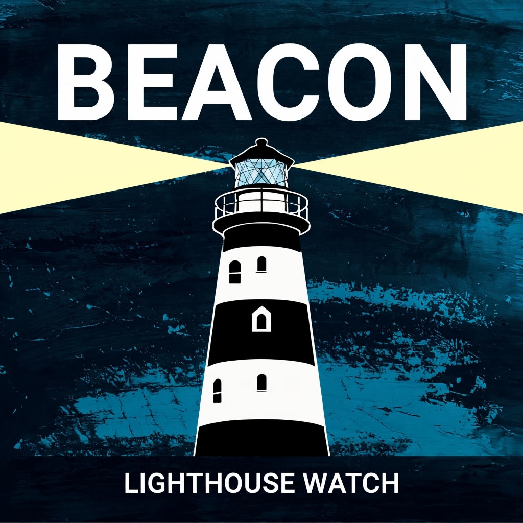 Bold Graphic Lighthouse Beacon Artwork for Spotify Album Cover