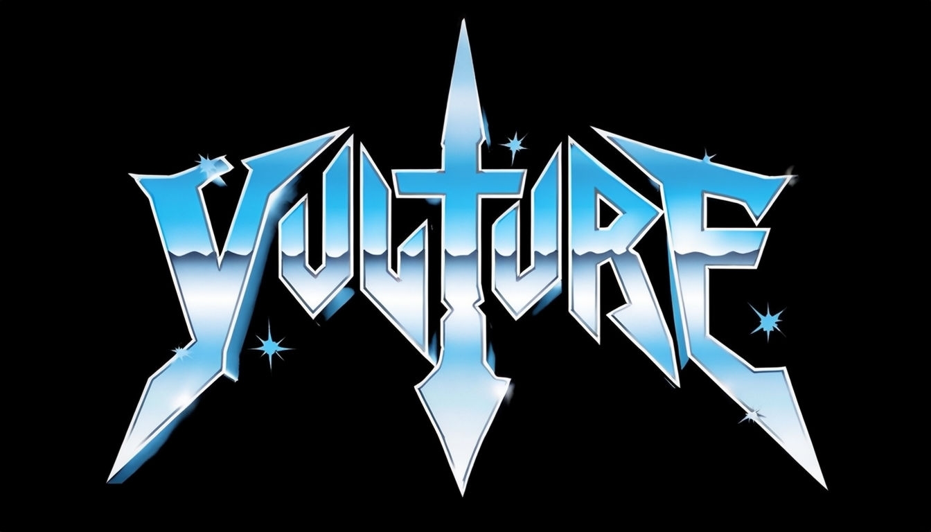 Bold Vulture Band Logo in 3D Metallic Style T-Shirt