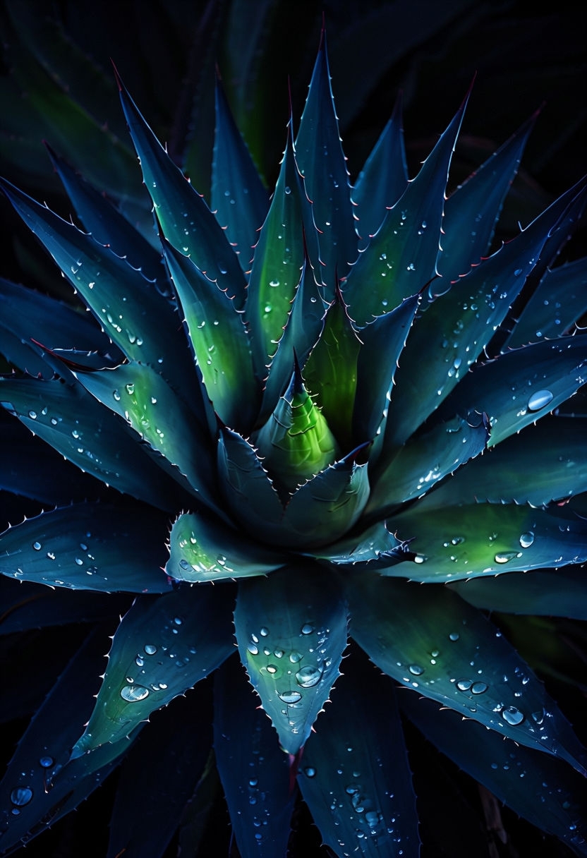 Vibrant Agave Plant Close-Up with Glossy Leaves Mobile Wallpaper