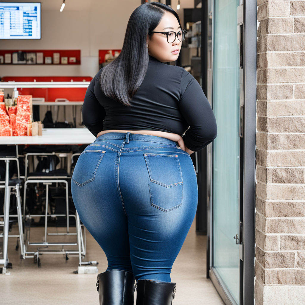 an asian female wearing a tight jeans