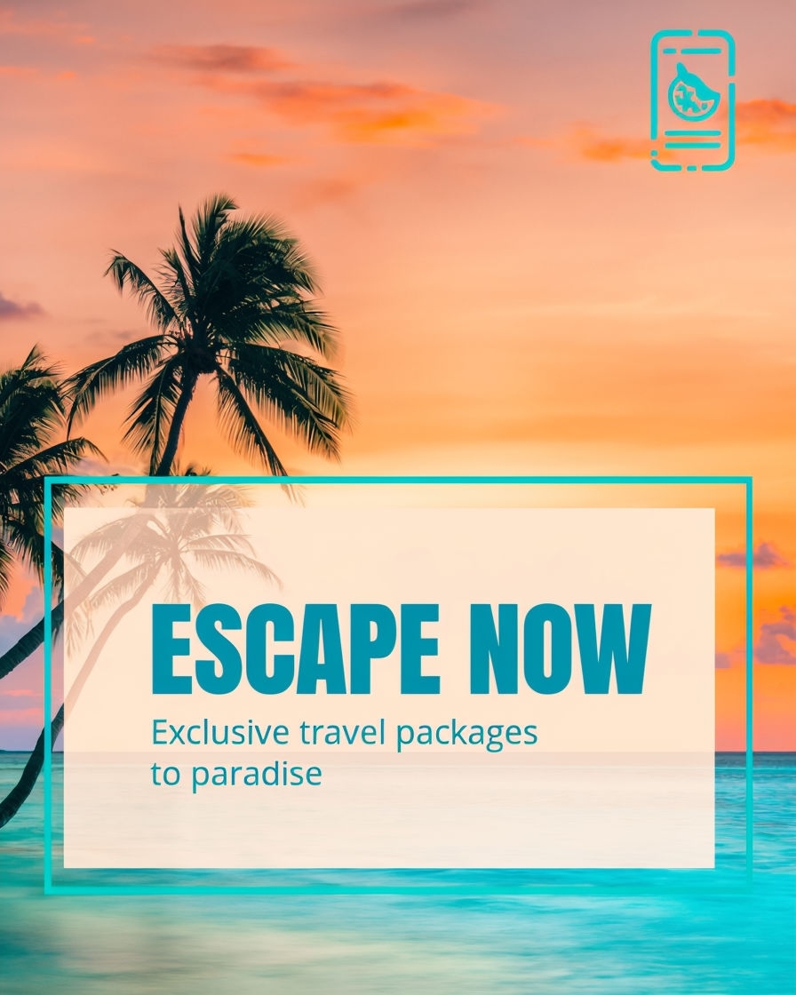 Breathtaking Tropical Beach Escape Now Advertisement Design Ads
