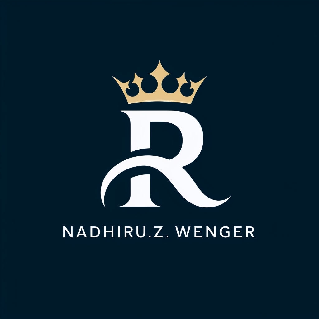 Elegant Monogram Logo with 'R' and Crown Design Poster