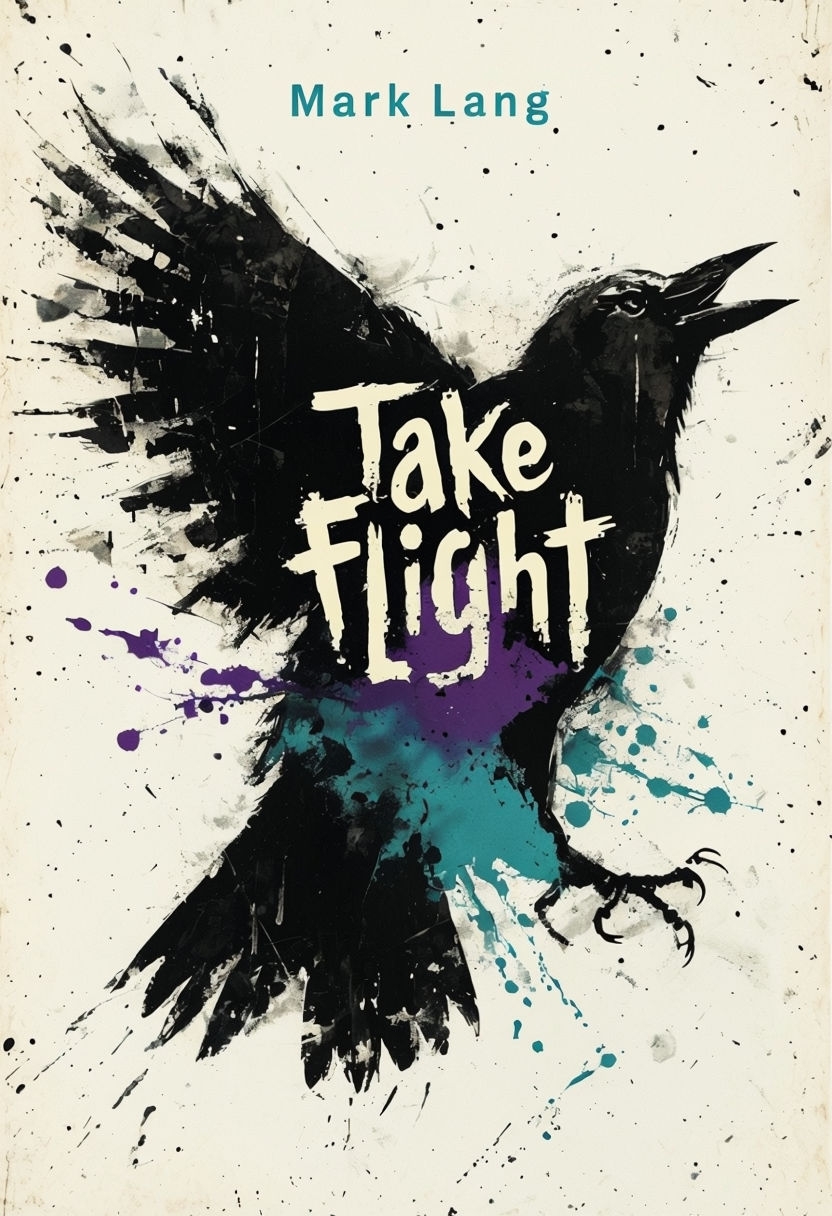 Dramatic Crow Silhouette Book Cover for 'Take Flight' EBook Cover