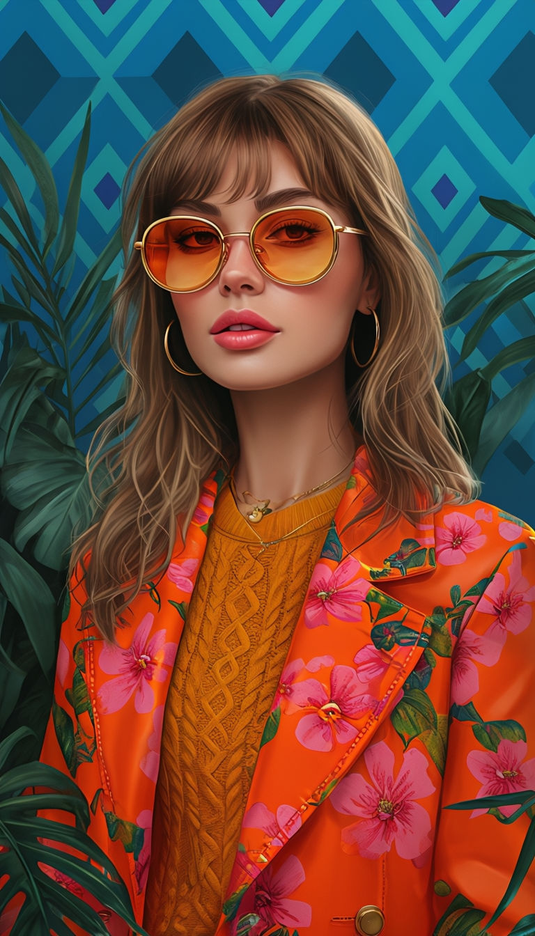 Stylish Woman Portrait Art