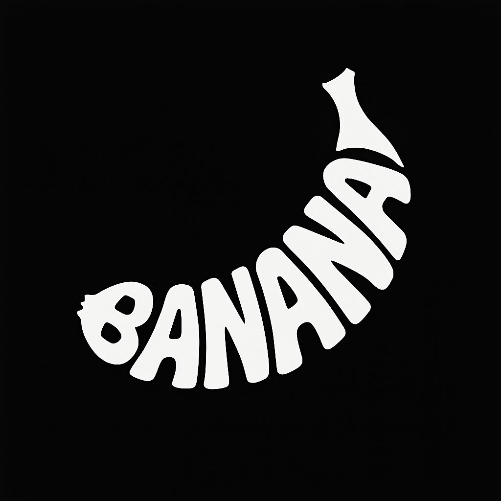 Playful Minimalist Banana Text Graphic T-Shirt