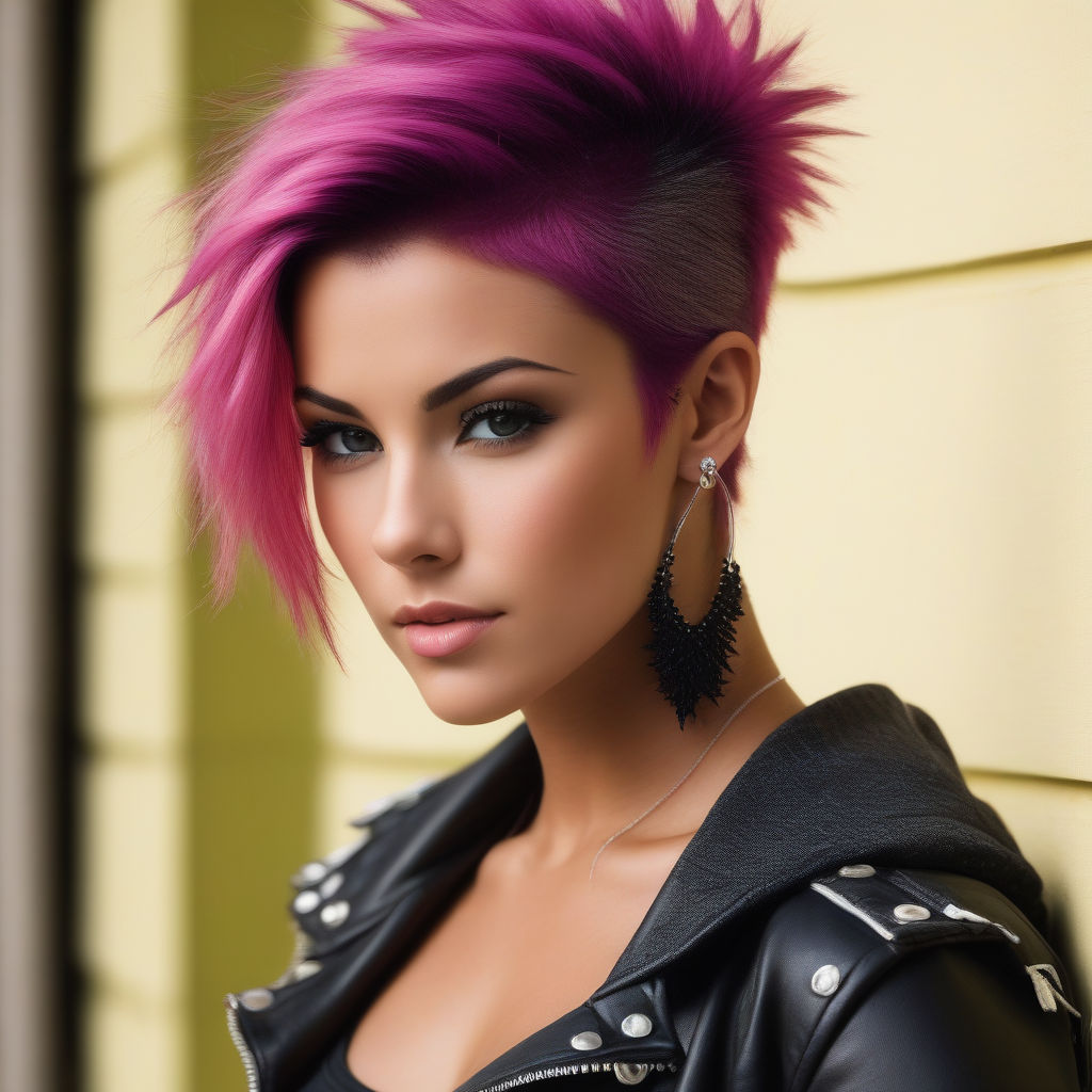 short shaved undercut pink pixie-cut