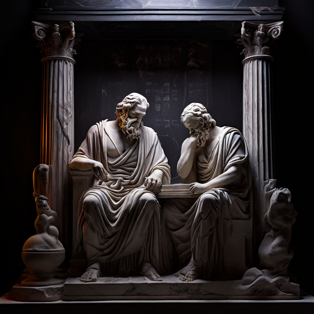 Sculpture of Crito and Socrates composing the Law of Athens by Joselyn ...