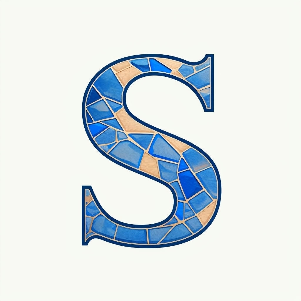 Mosaic Stone Pattern S Monogram Logo Design Sticker