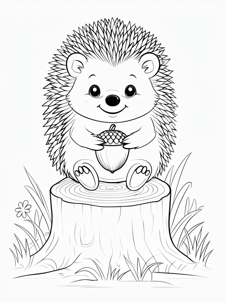 Adorable Cartoon Hedgehog Coloring Page for Creative Fun