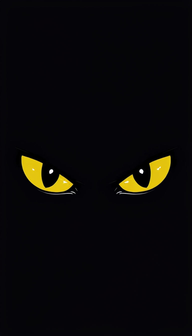 Intense Yellow Cat Eyes Minimalist Design T-shirt