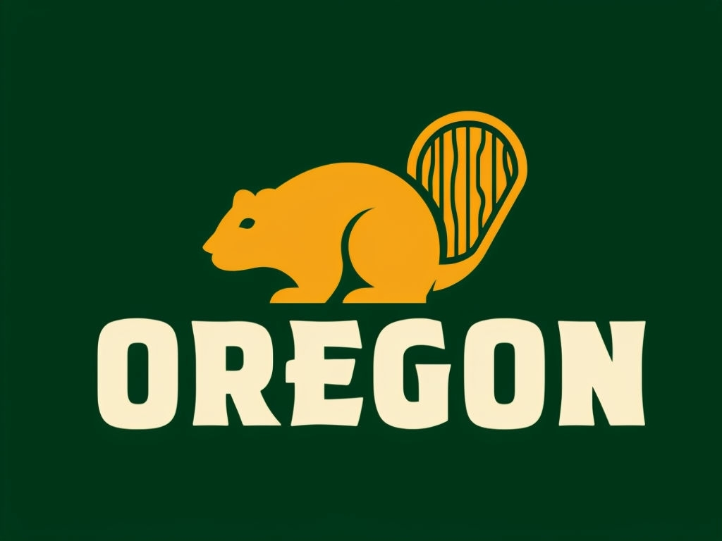 Minimalist Beaver Oregon Logo Design for Stylish Hats