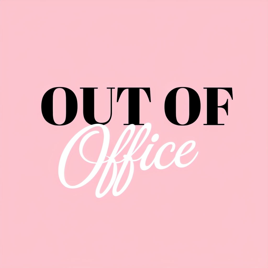 Minimalist Out of Office Typography on Pink Background Social Media Post