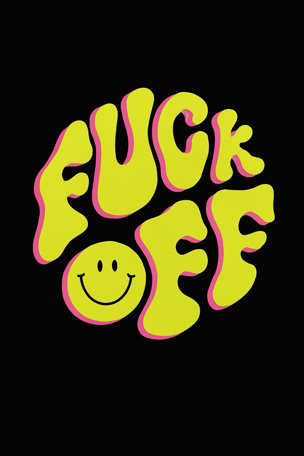 Bold Neon 'FUCK OFF' Typography T-Shirt Design