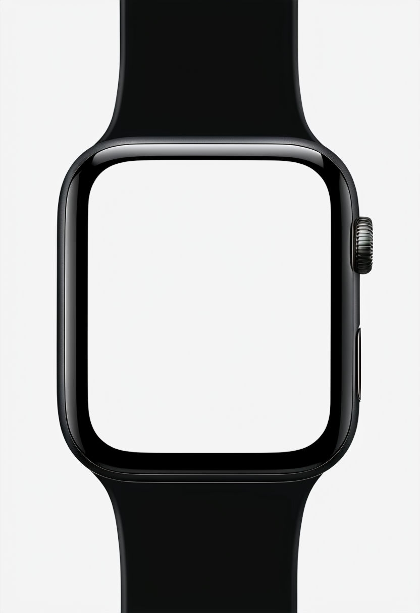 Sleek Minimalist Black Smartwatch Product Design Mockup