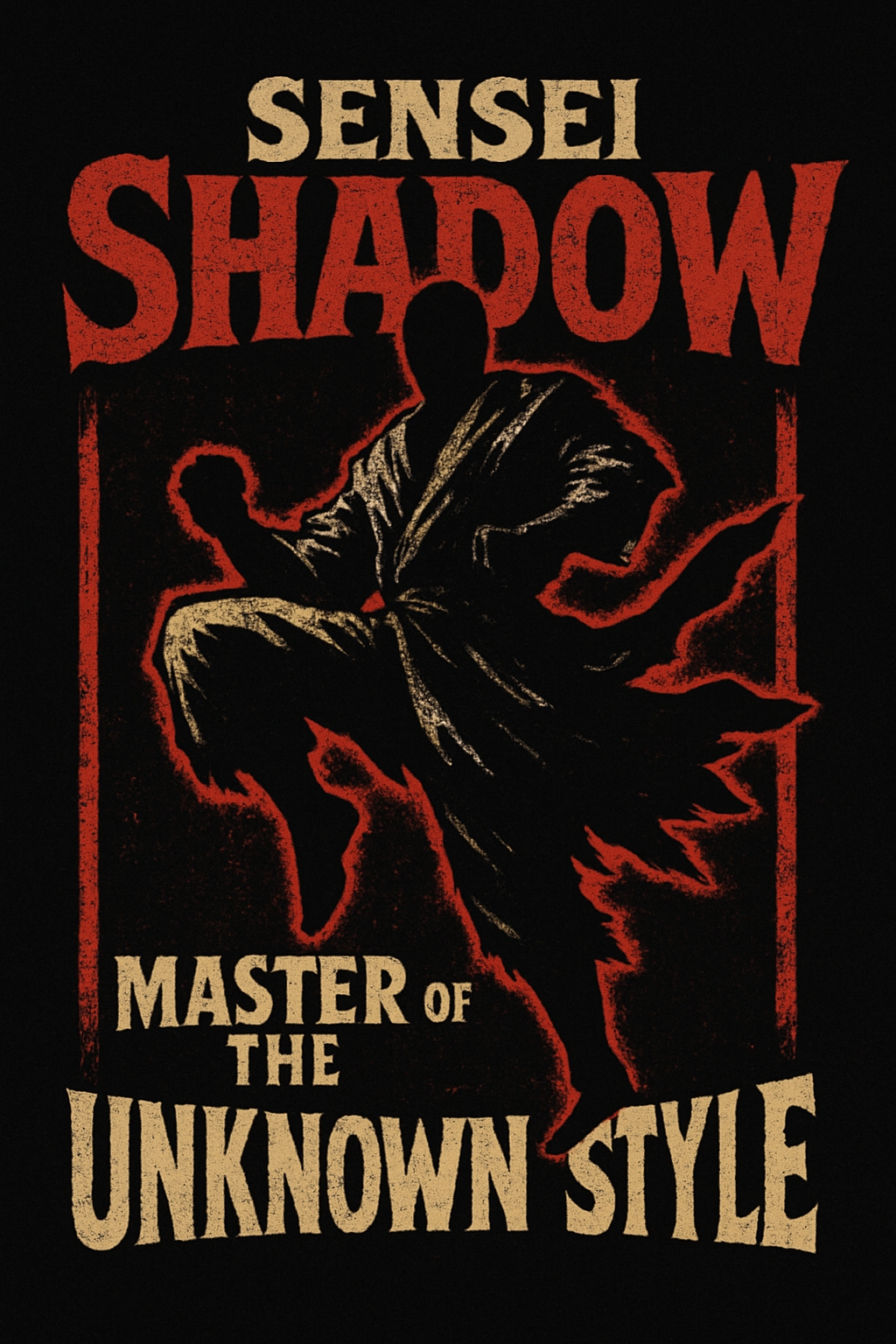 Vintage Martial Artist Silhouette Sensei T-Shirt