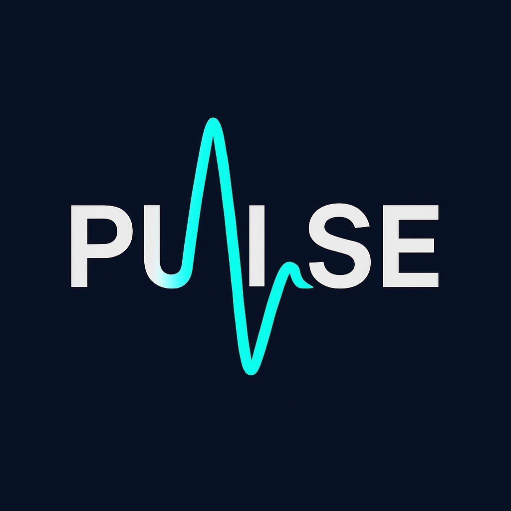 Modern Minimalist PULSE Logo with Heartbeat Design