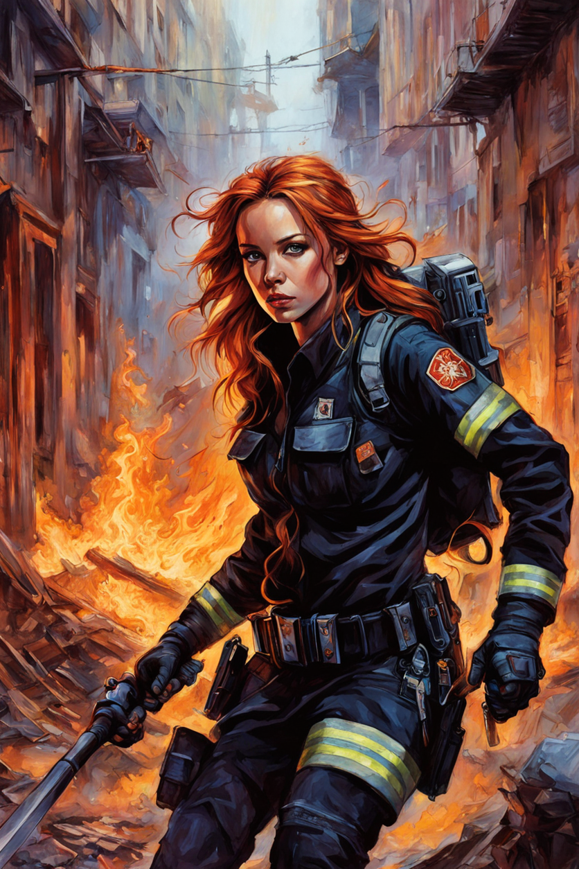 Photorealistic Illustration Of Mara Jade As A Fearless Firef By Jure