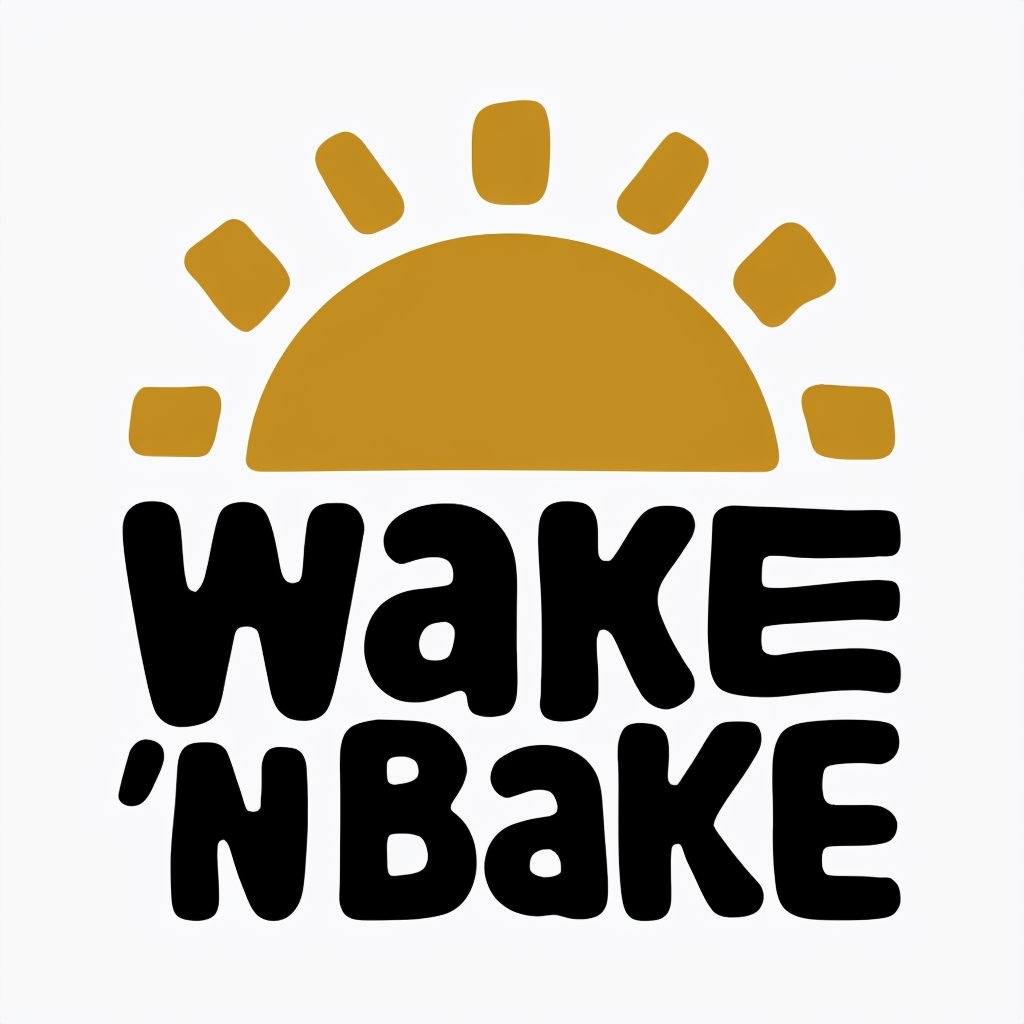 Cheerful Wake 'n Bake Sun Logo Design for Mug