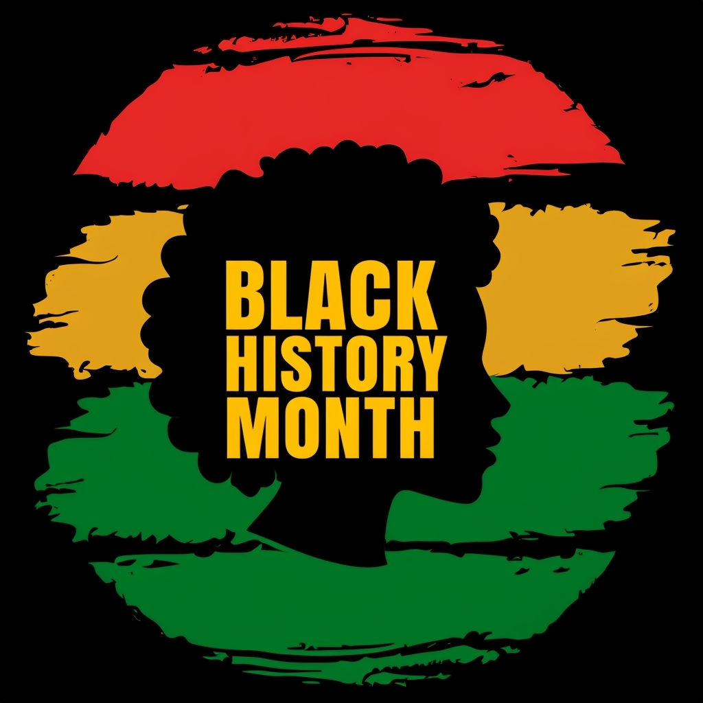 Celebrating Black History Month with Vibrant Silhouette Art Social Media Post