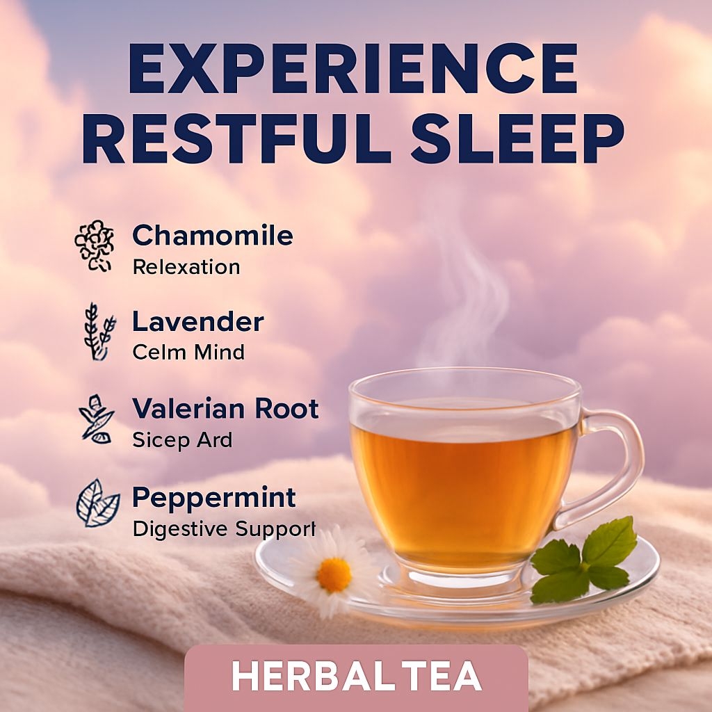 Serene Sips Experience Restful Sleep Herbal Tea Ads