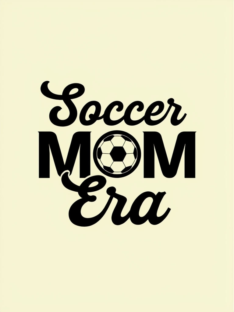 Playful Soccer Mom Era Graphic Design T-Shirt