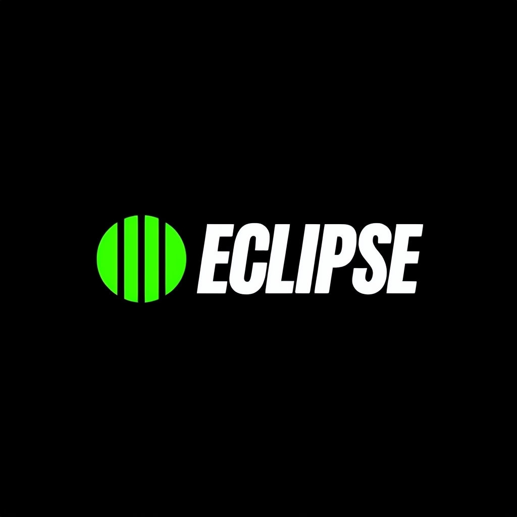 Modern Lime Green and White ECLIPSE Logo Design 