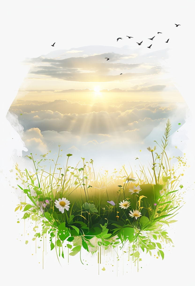 Serene Sunrise Landscape Symbolizing Hope and Renewal Poster