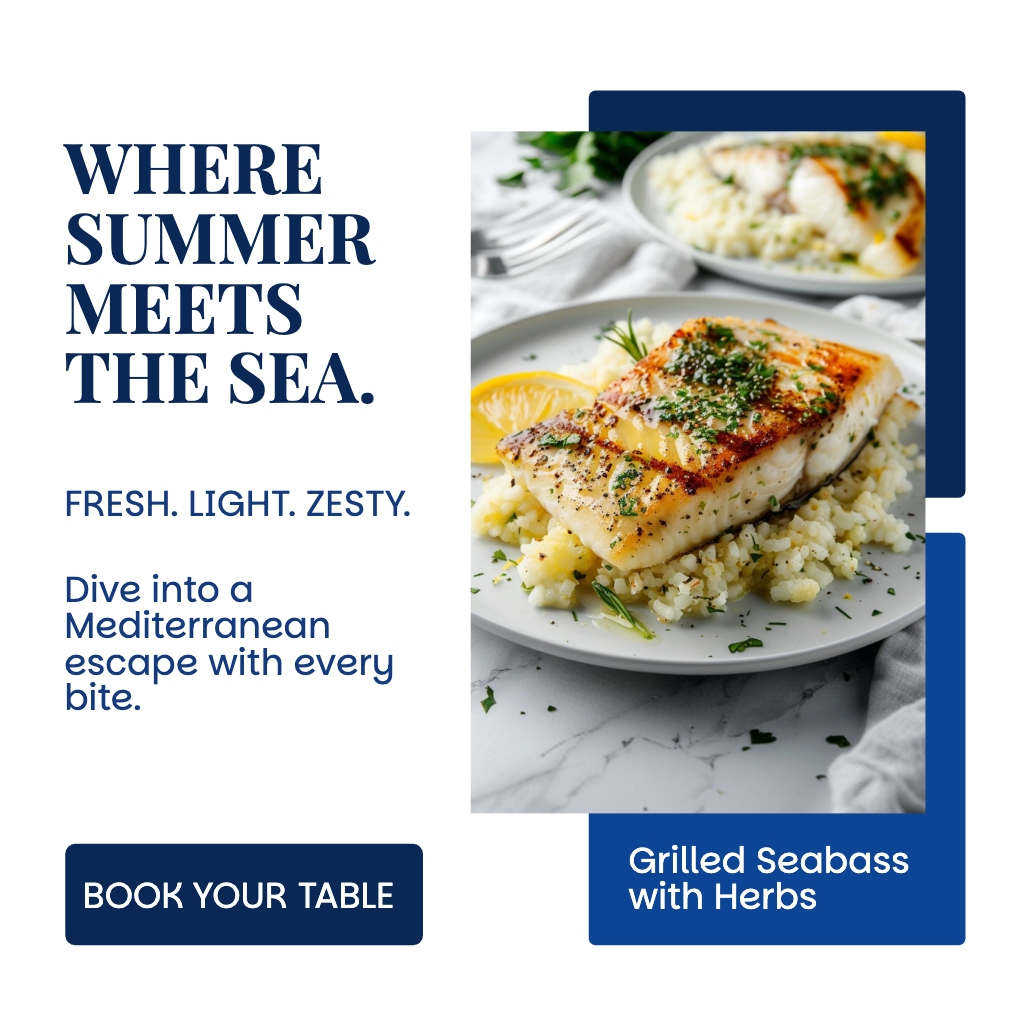 Mediterranean Grilled Seabass Food Promotion Instagram Post