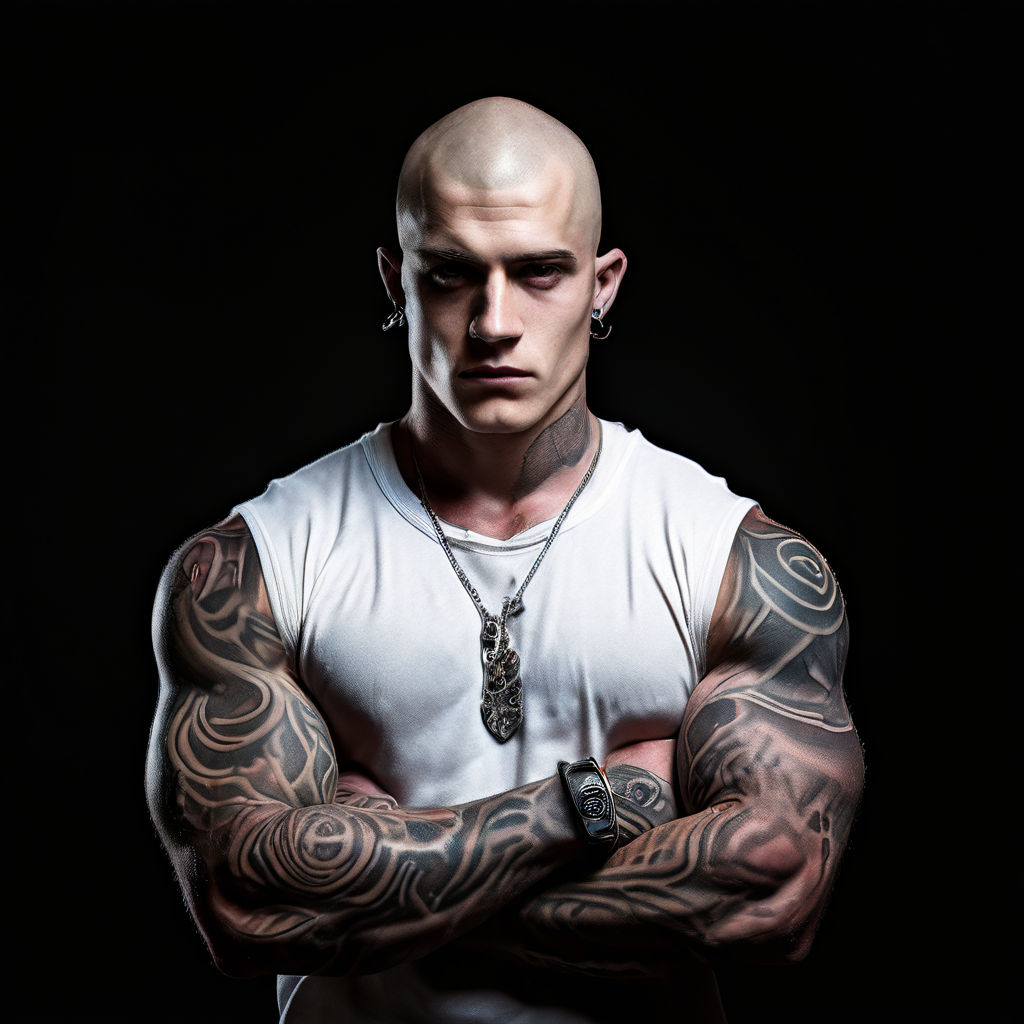 strong tattooed man