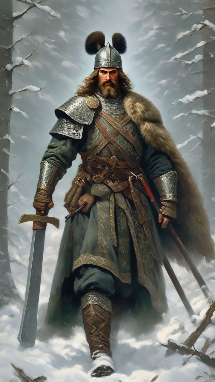 Slavic prince commander with an ax by Олег Бедарев - Playground