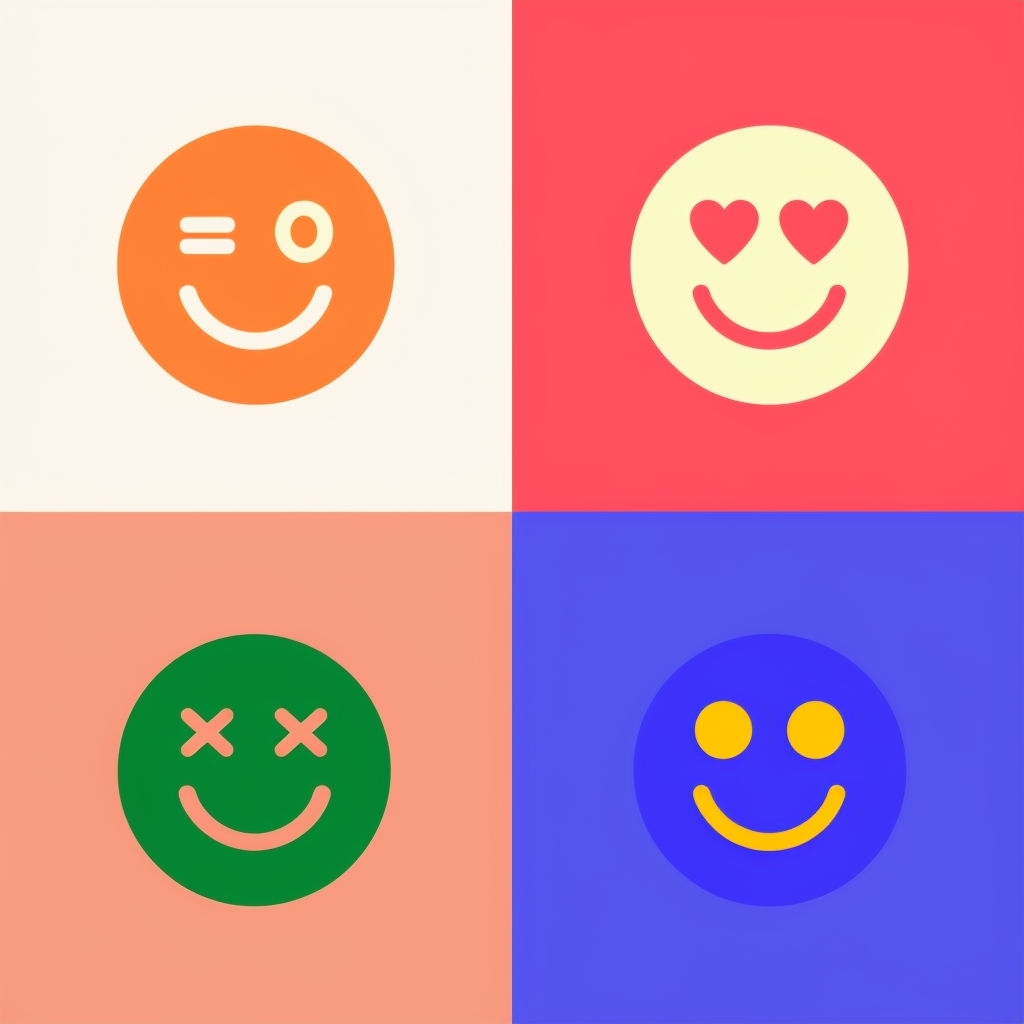 Playful Cartoon Smiley Faces Minimalist Design Seamless Pattern