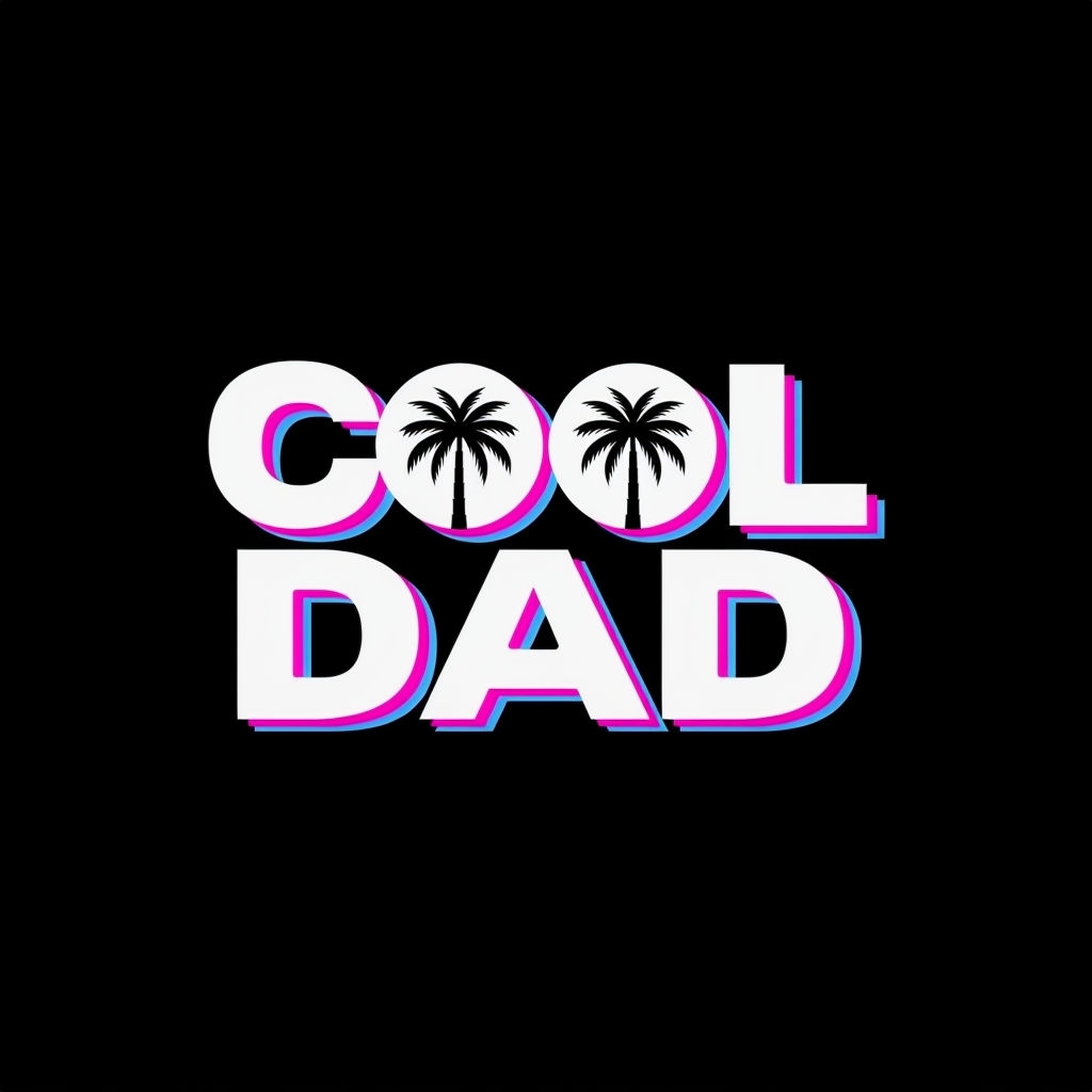 Modern Cool Dad Logo with Tropical Palm Tree T-Shirt