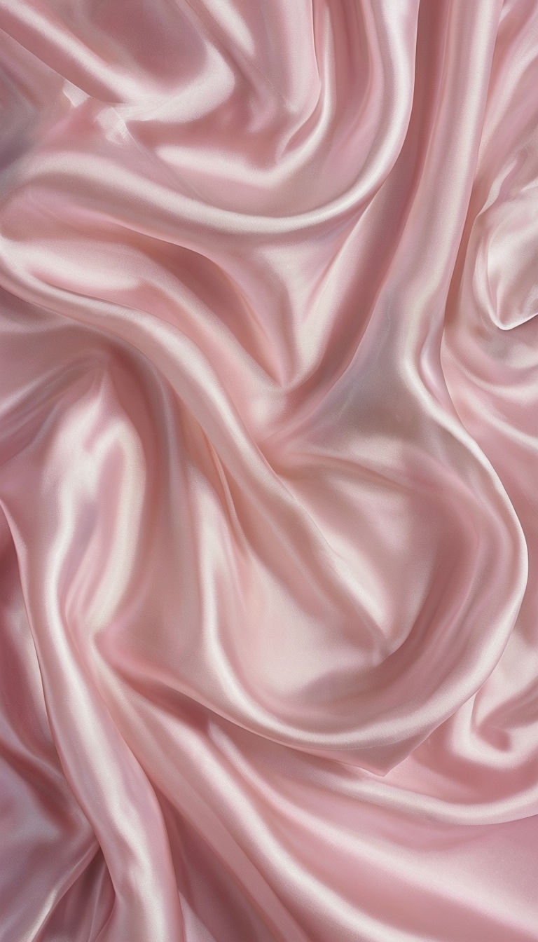 Elegant Light Pink Satin Fabric Close-Up Mobile Wallpaper