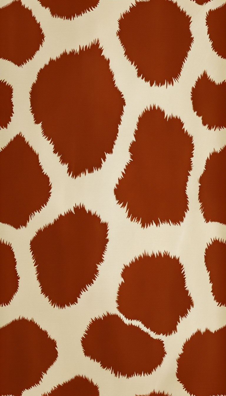 Rich Red-Brown Giraffe Fur Pattern Illustration Phone Case Cover