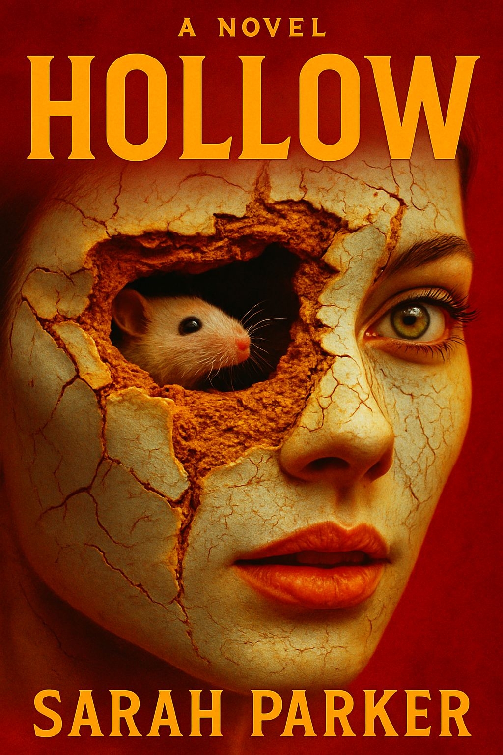 Haunting 'HOLLOW' EBook Cover Featuring Mysterious Woman's Face