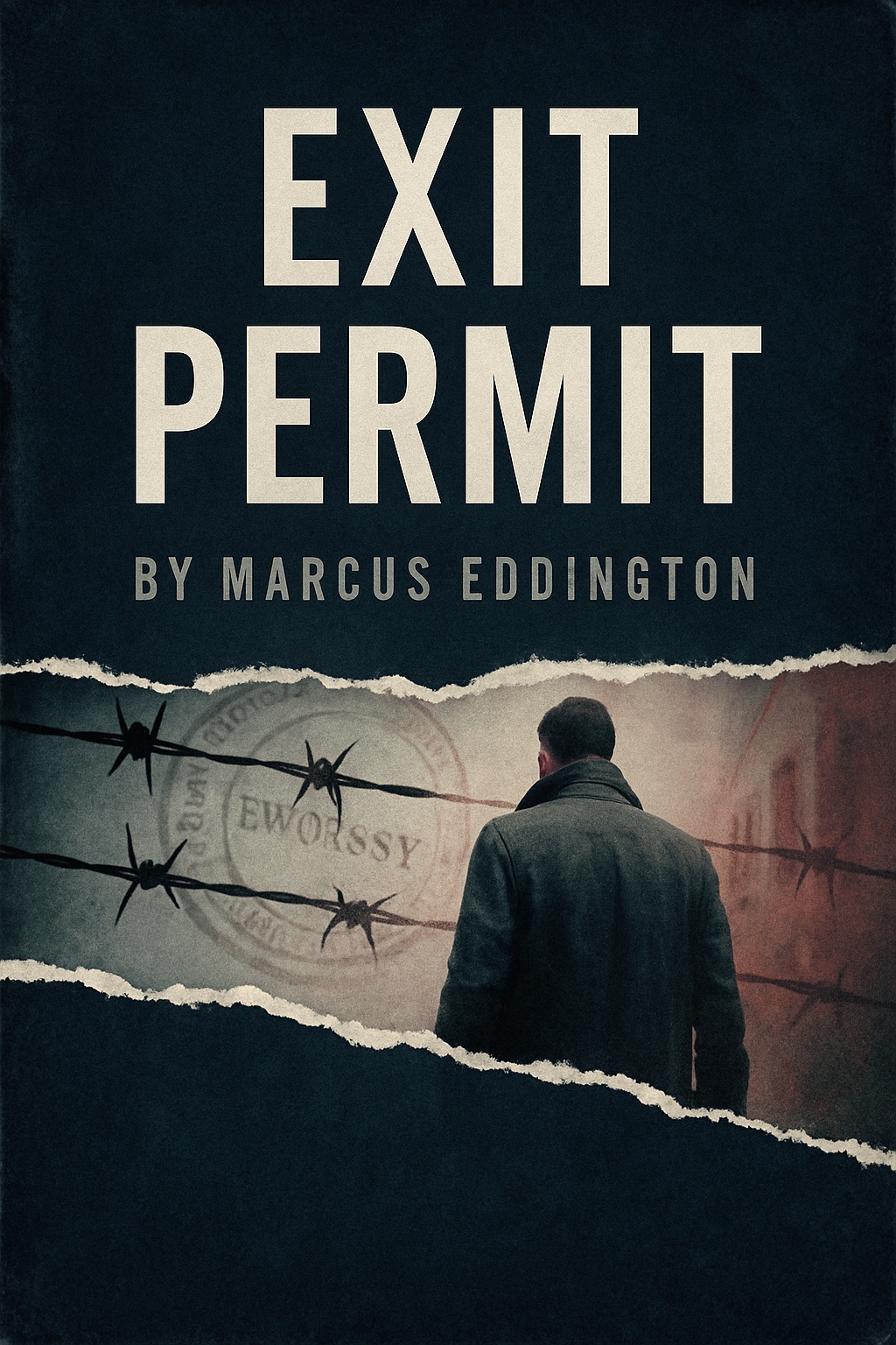 Exit Permit Dark Mystery Novel Cover Featuring Conflict and Escape EBook Cover