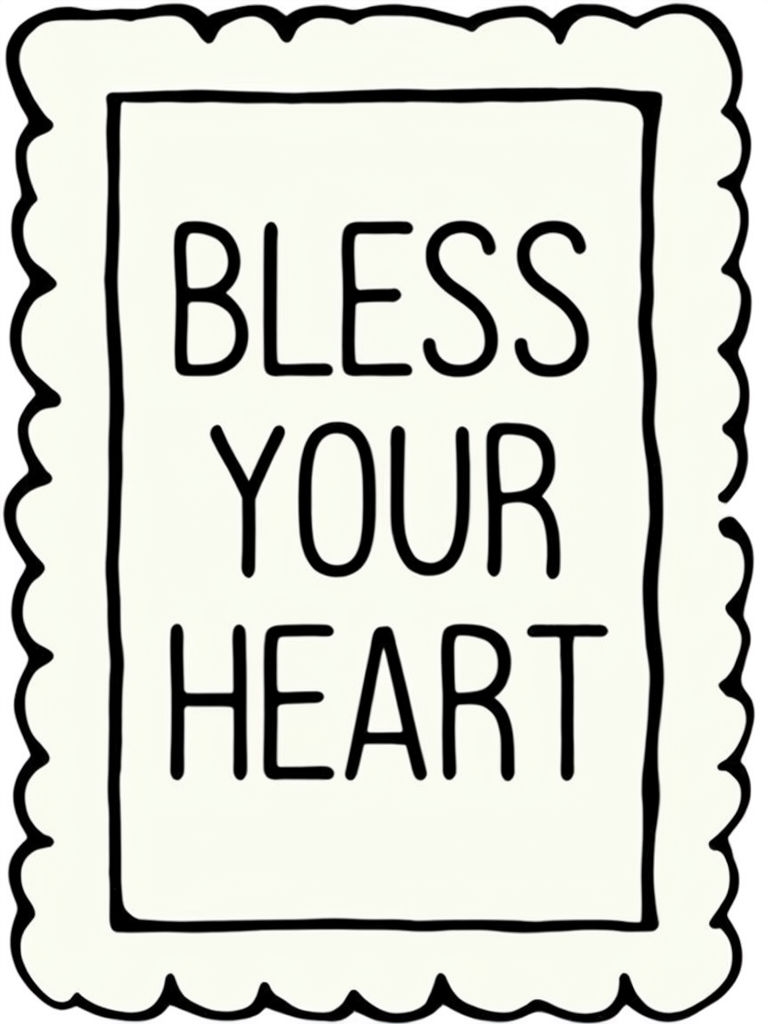 Minimalist BLESS YOUR HEART Inspirational Typography Poster