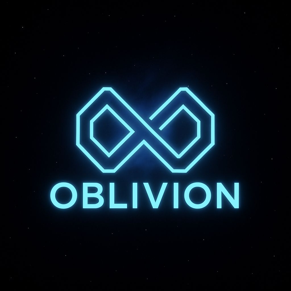Futuristic Neon Blue Infinity Symbol Logo Design