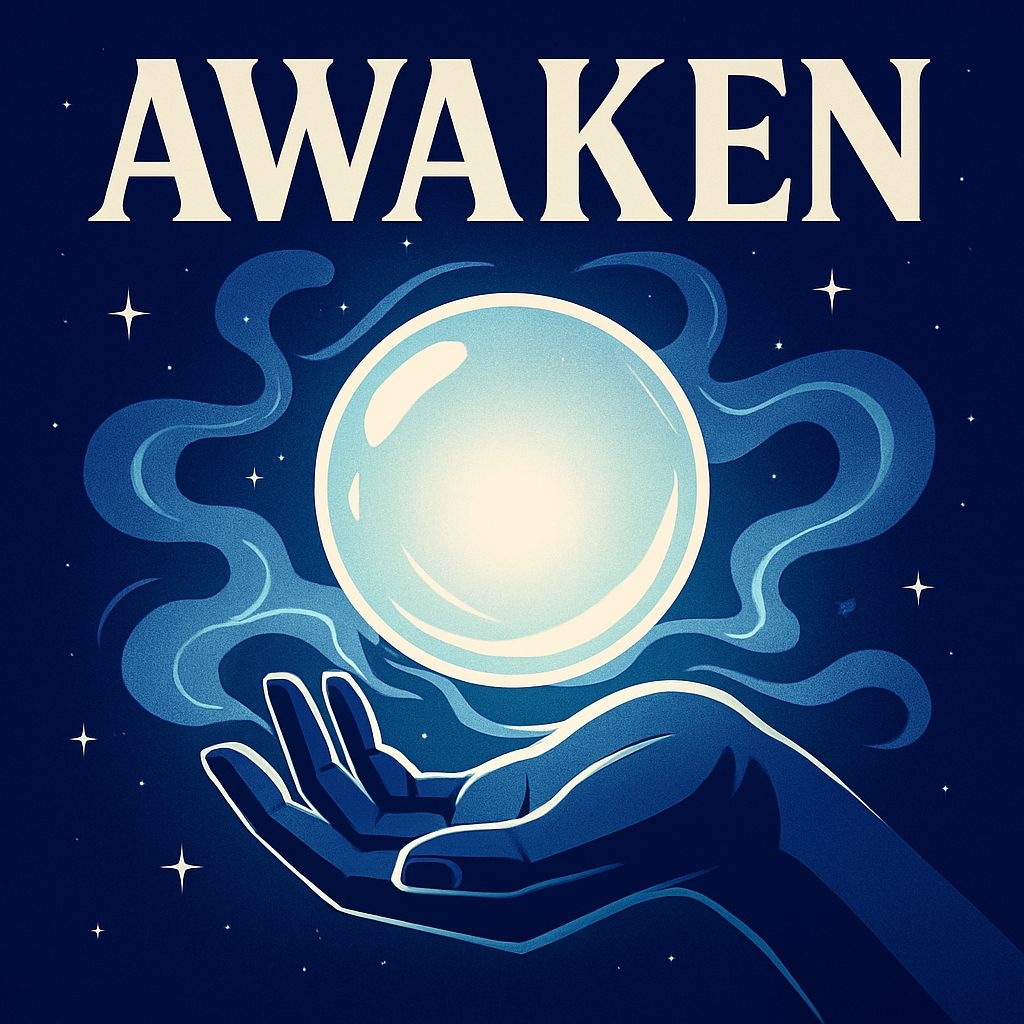 Mystical Awaken Orb Illustration Against Deep Blue Background Spotify Album Cover