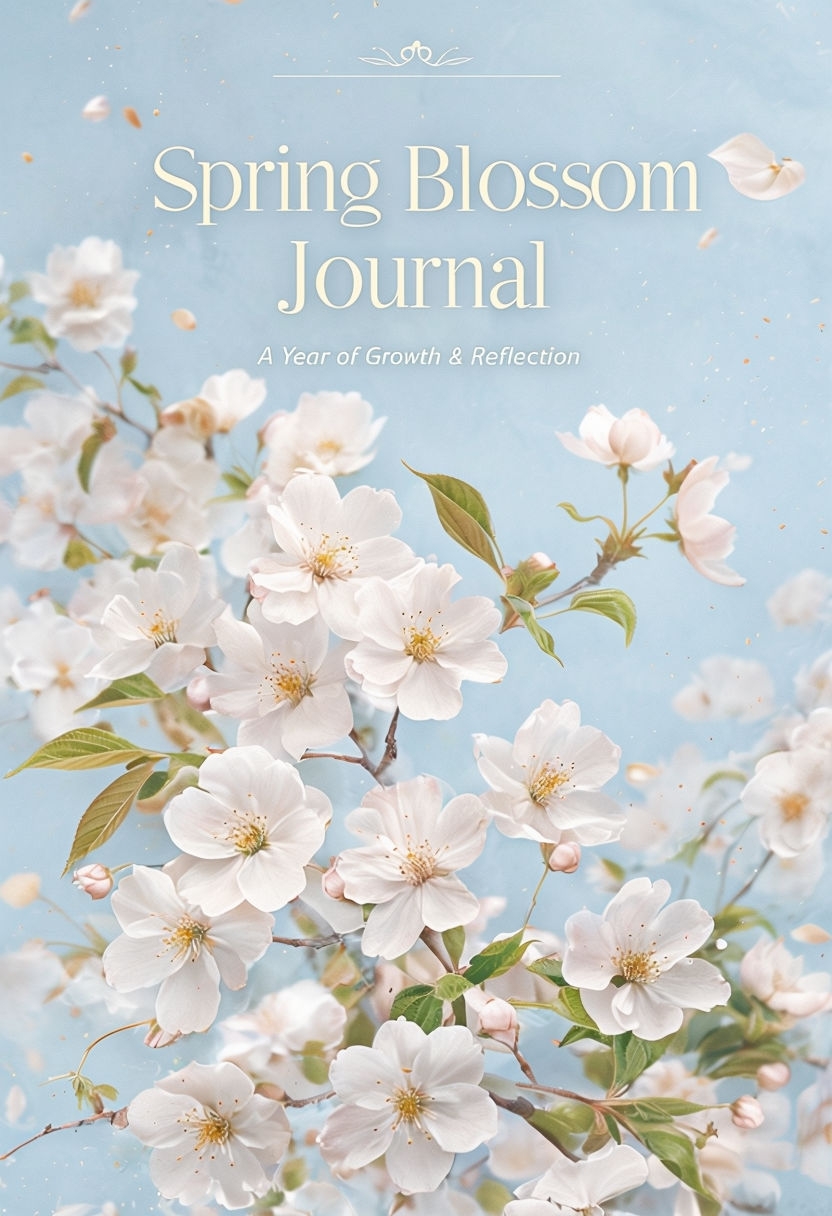 Elegant Cherry Blossom Journal Cover Design for Growth and Reflection EBook Cover