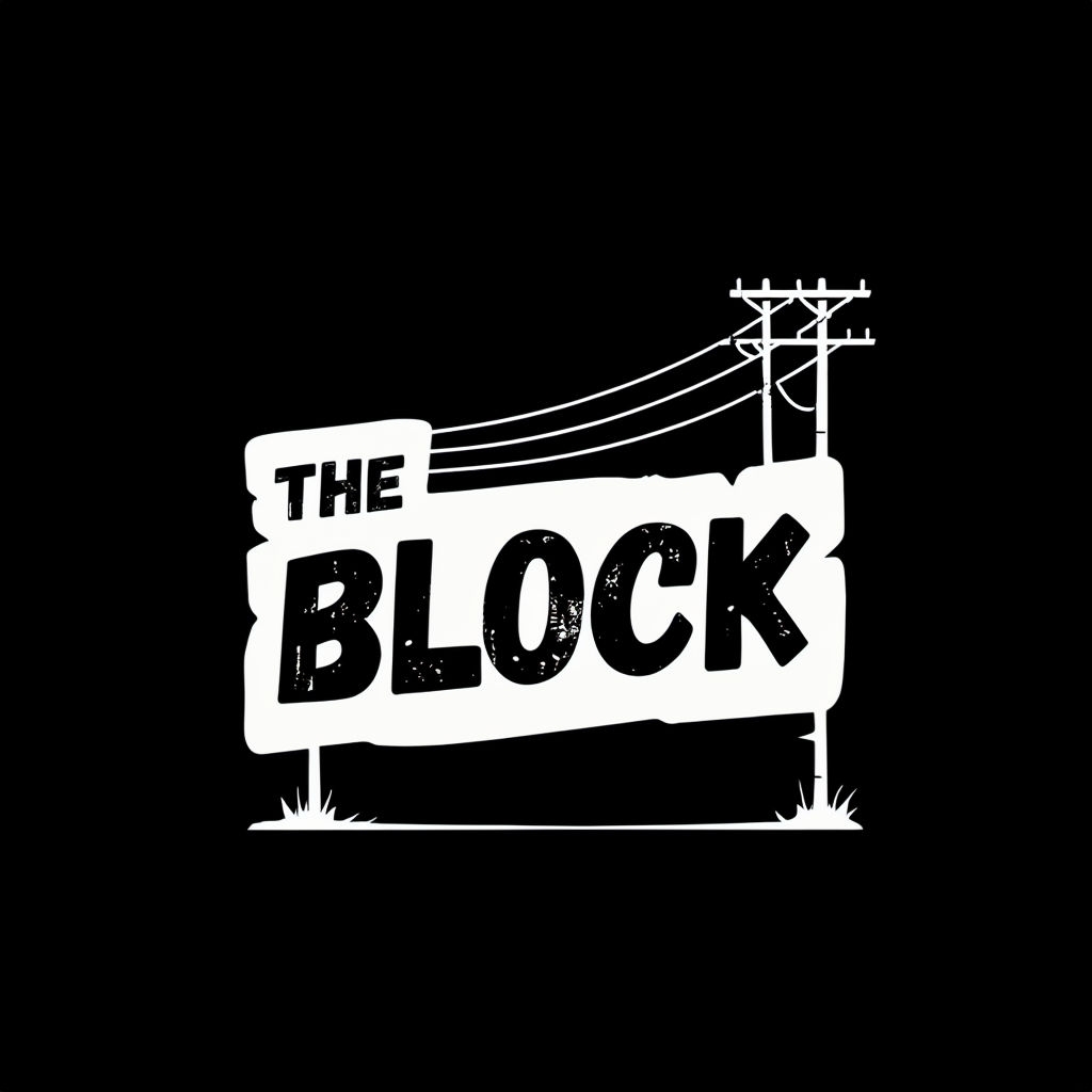 Minimalist Hand-Drawn Logo Design for The Block Company Logo