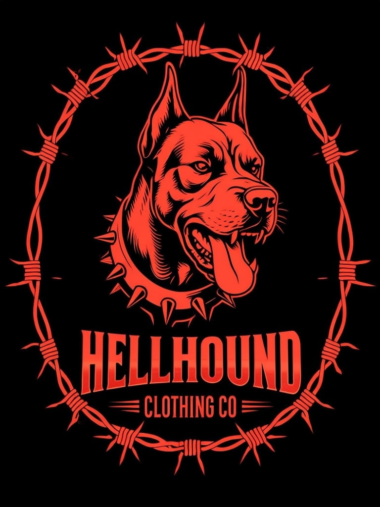 Vintage Hellhound Dog Design Graphic T-Shirt