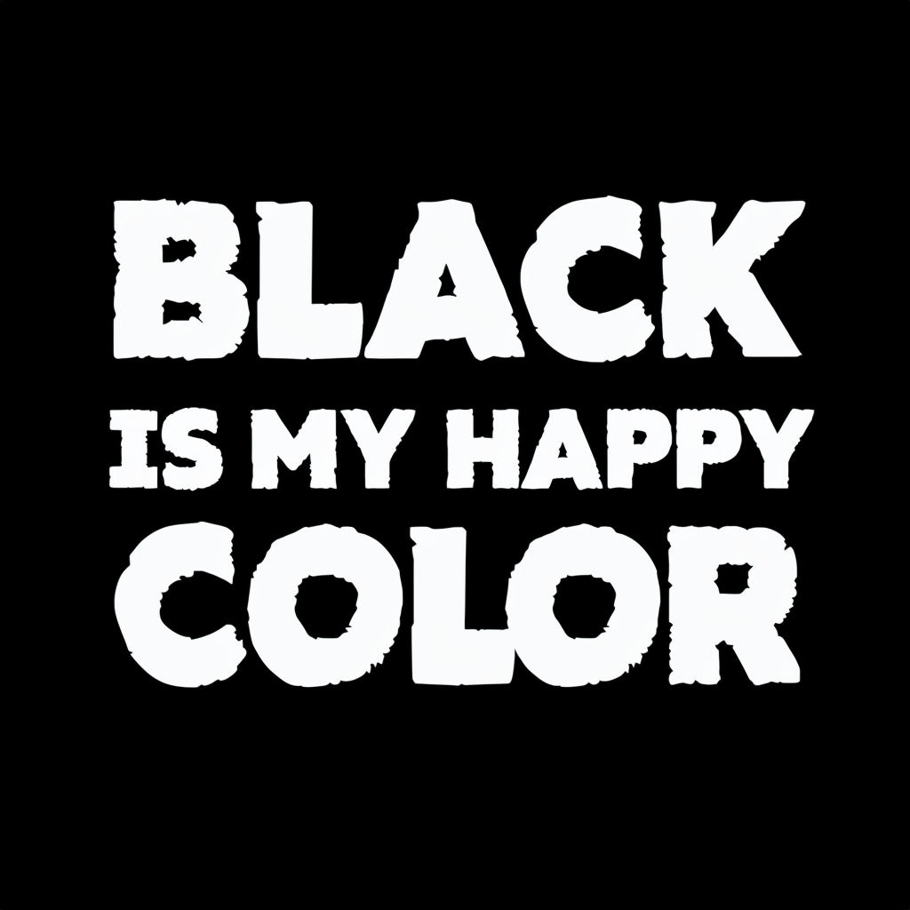 Black is My Happy Color Bold Graphic T-Shirt