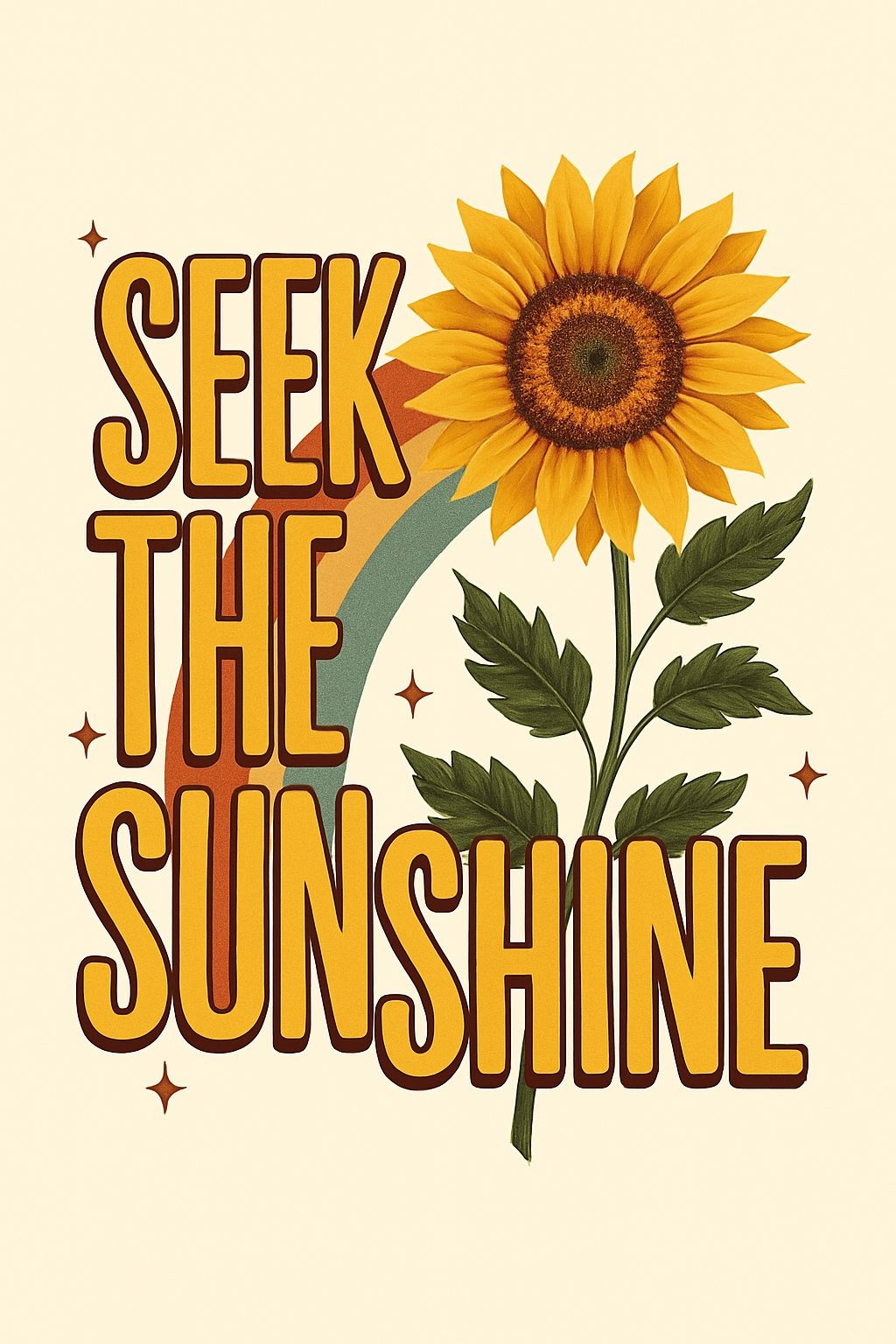 Vintage 'Seek the Sunshine' Sunflower Graphic T-Shirt